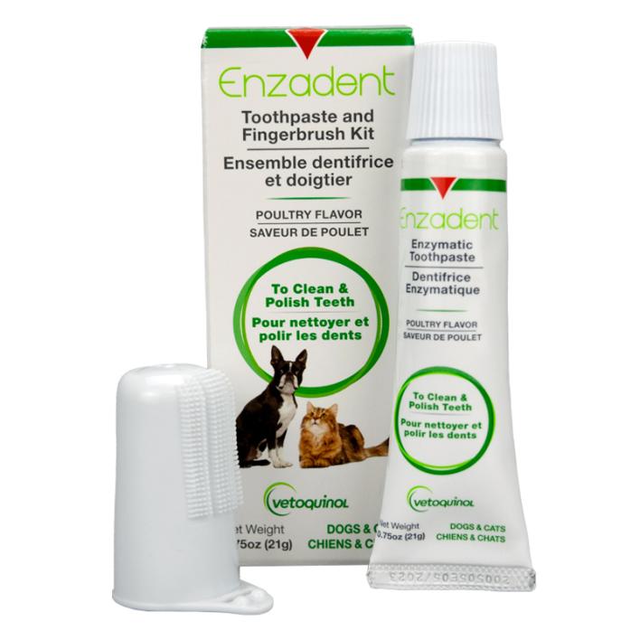 Enzadent® Toothpaste and Fingerbrush Kit Vetoquinol USA